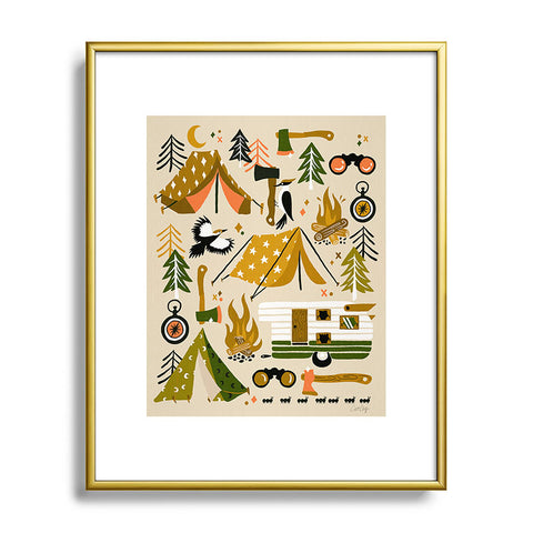 Cat Coquillette Camping Kit Olive Palette Metal Framed Art Print