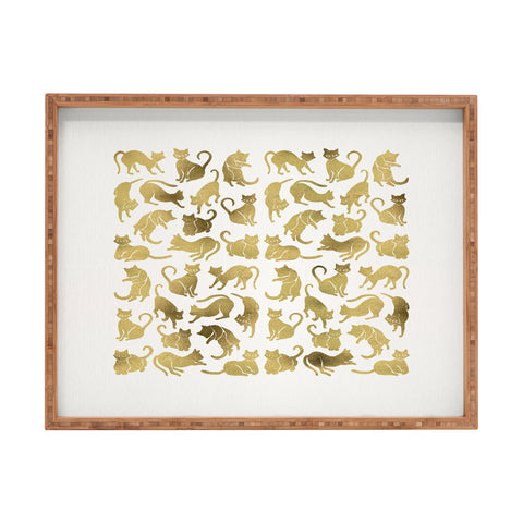 Cat Coquillette Cat Positions in Gold Rectangular Tray