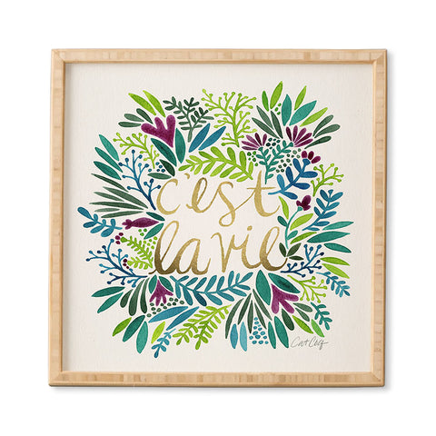 Cat Coquillette Cest La Vie Blue Green Framed Wall Art