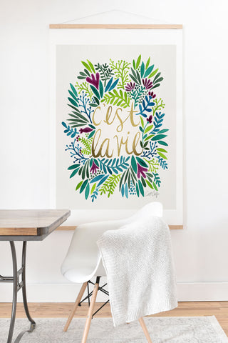 Cat Coquillette Cest La Vie Blue Green Art Print And Hanger