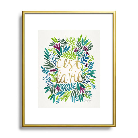 Cat Coquillette Cest La Vie Blue Green Metal Framed Art Print