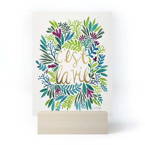 Cat Coquillette Cest La Vie Blue Green Mini Art Print