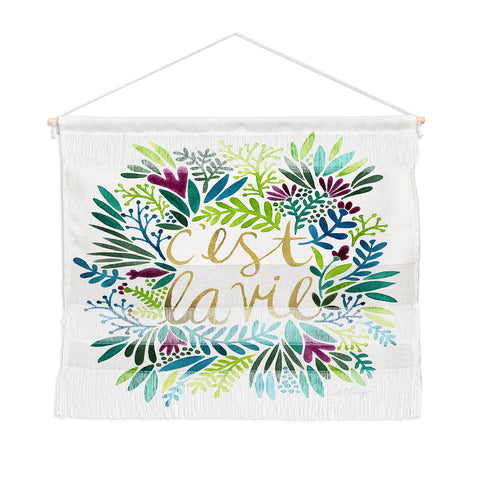 Cat Coquillette Cest La Vie Blue Green Wall Hanging Landscape