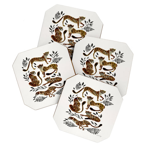 Cat Coquillette Cheetah Collection Coaster Set