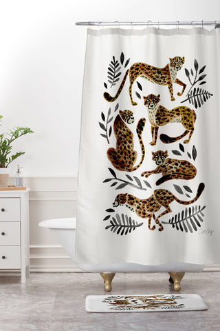 Cat Coquillette Cheetah Collection Shower Curtain And Mat