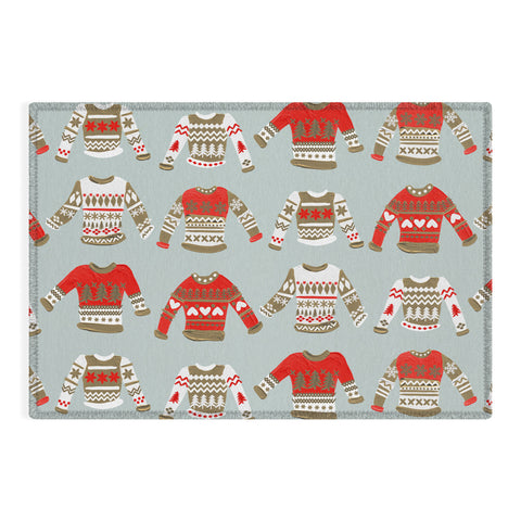 Cat Coquillette Christmas Sweaters Vintage Gold Outdoor Rug