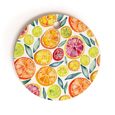 Cat Coquillette Citrus Slices Cutting Board Round