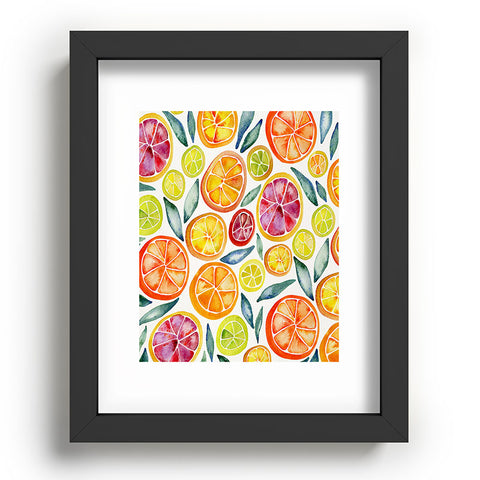 Cat Coquillette Citrus Slices Pattern Recessed Framing Rectangle