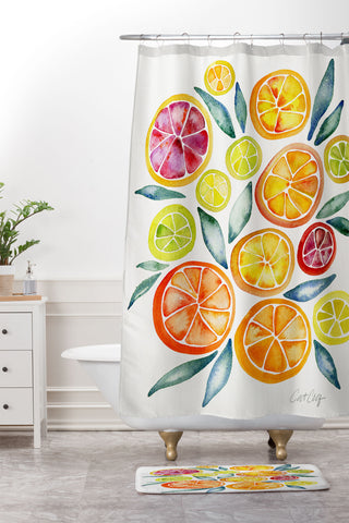 Cat Coquillette Citrus Slices Shower Curtain And Mat