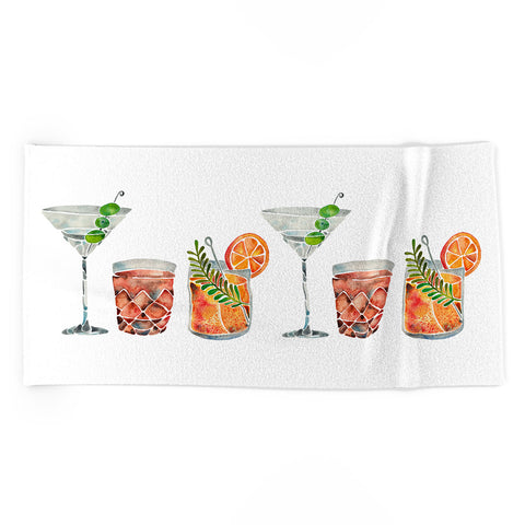 Cat Coquillette Classic Cocktails 1960s Beach Towel