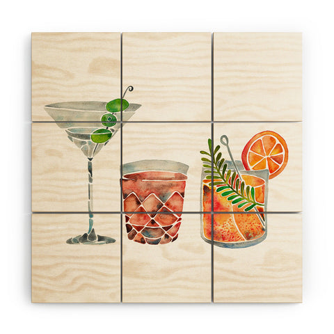 Cat Coquillette Classic Cocktails 1960s Wood Wall Mural