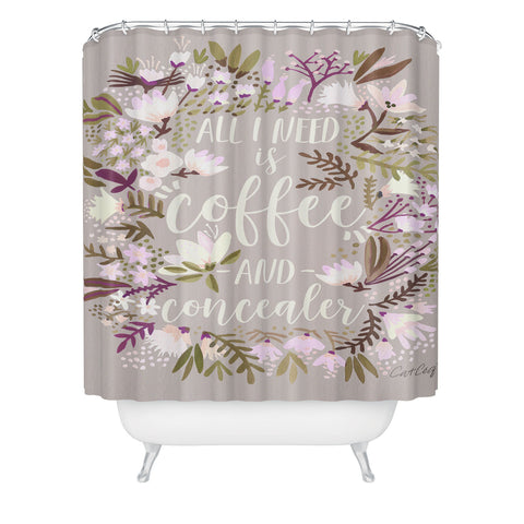 Cat Coquillette Coffee Plus Concealer Shower Curtain