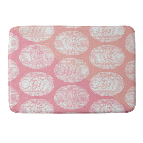 Cat Coquillette Disco Ball Blush Memory Foam Bath Mat