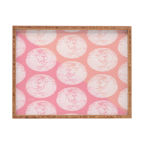 Cat Coquillette Disco Ball Blush Rectangular Tray