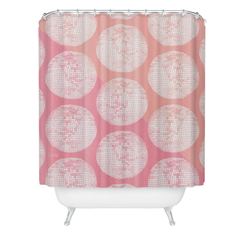 Cat Coquillette Disco Ball Blush Shower Curtain