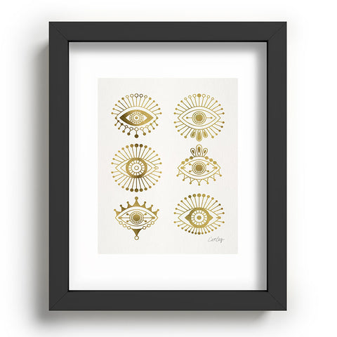 Cat Coquillette Evil Eyes Gold Recessed Framing Rectangle