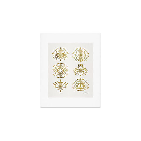 Cat Coquillette Evil Eyes Gold Art Print