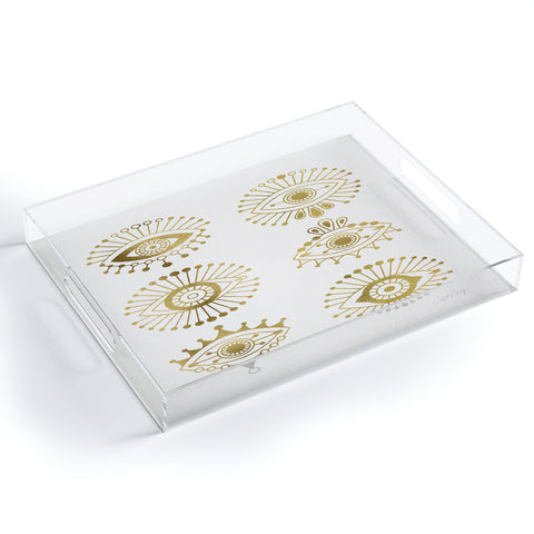 Cat Coquillette Evil Eyes Gold Acrylic Tray
