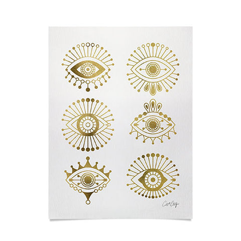 Cat Coquillette Evil Eyes Gold Poster