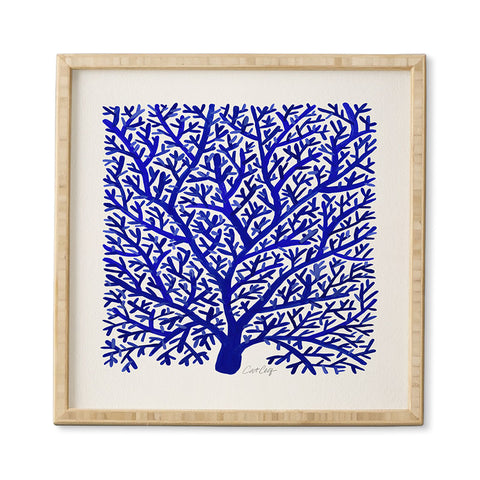 Cat Coquillette Fan Coral Navy Framed Wall Art