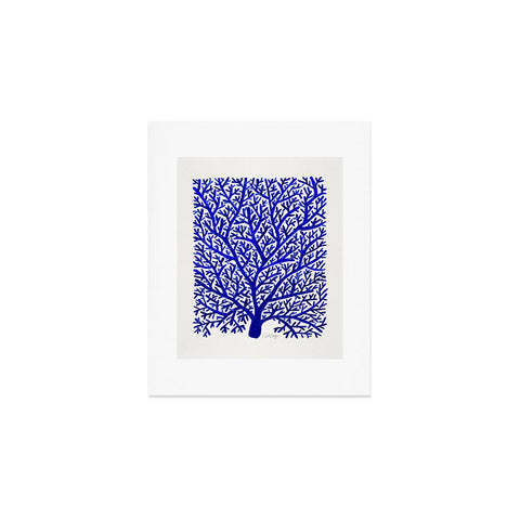 Cat Coquillette Fan Coral Navy Art Print