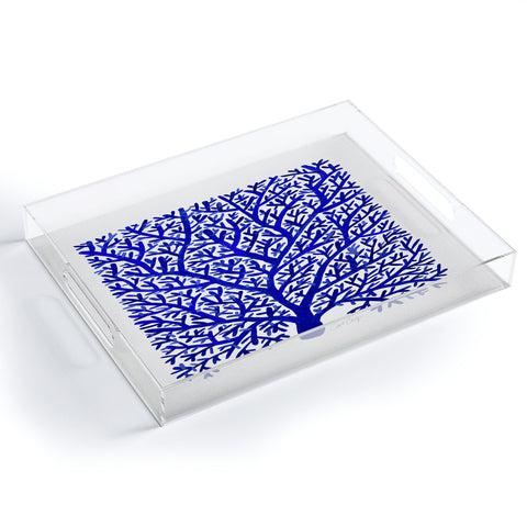 Cat Coquillette Fan Coral Navy Acrylic Tray
