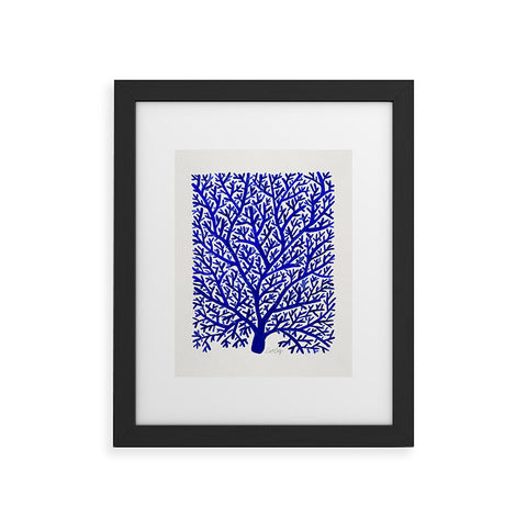 Cat Coquillette Fan Coral Navy Framed Art Print