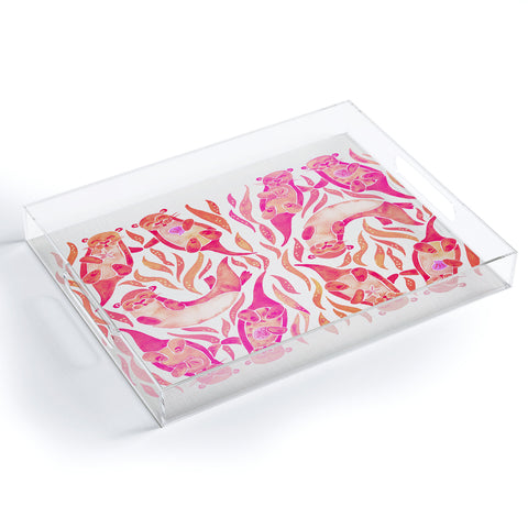 Cat Coquillette Five Otters Pink Ombre Acrylic Tray
