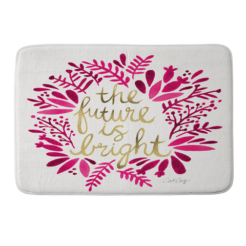 Cat Coquillette Future is Bright Pink Gold Memory Foam Bath Mat