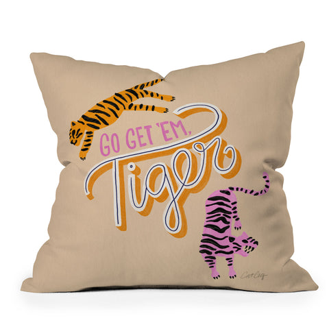 Cat Coquillette Go Get Em Tiger Melon Throw Pillow