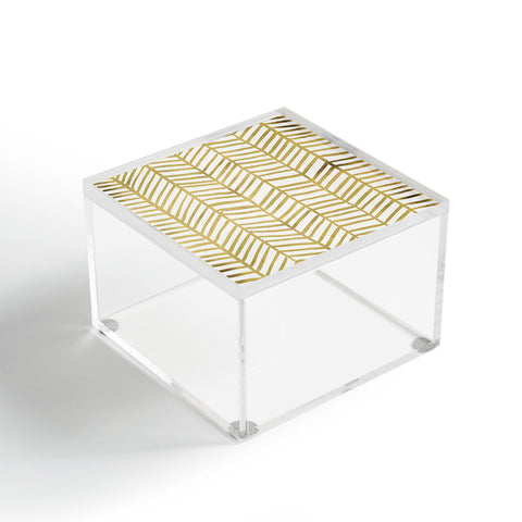 Cat Coquillette Gold Herringbone Acrylic Box