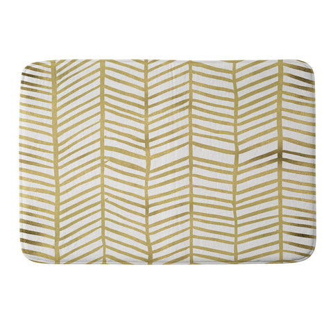 Cat Coquillette Gold Herringbone Memory Foam Bath Mat