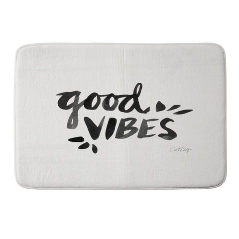 Cat Coquillette Good Vibes Black Ink Memory Foam Bath Mat