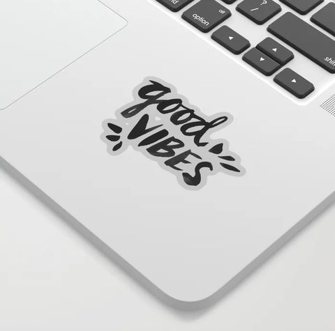 Cat Coquillette Good Vibes Black Ink Vinyl Sticker