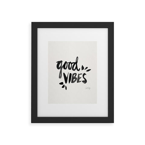 Cat Coquillette Good Vibes Black Ink Framed Art Print