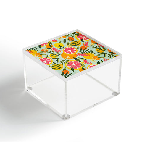 Cat Coquillette Grapefruit Blooms Mint Palette Acrylic Box