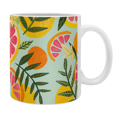 Cat Coquillette Grapefruit Blooms Mint Palette Coffee Mug