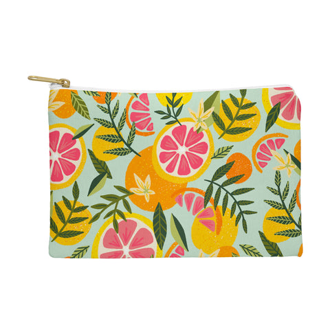 Cat Coquillette Grapefruit Blooms Mint Palette Pouch
