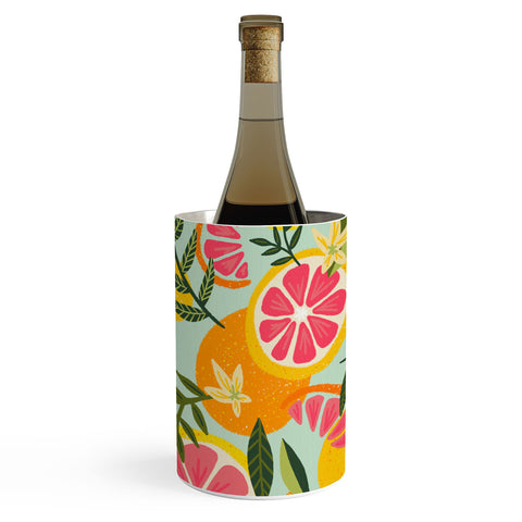 Cat Coquillette Grapefruit Blooms Mint Palette Wine Chiller