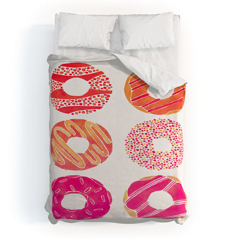 Cat Coquillette Half Dozen Pink Donuts Duvet Cover