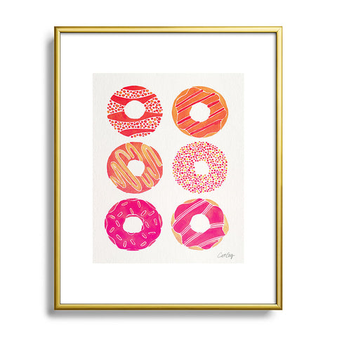 Cat Coquillette Half Dozen Pink Donuts Metal Framed Art Print