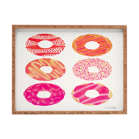 Cat Coquillette Half Dozen Pink Donuts Rectangular Tray