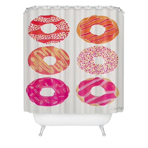 Cat Coquillette Half Dozen Pink Donuts Shower Curtain