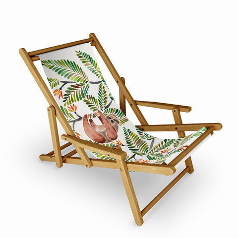 Cat Coquillette Happy Sloth Tropical Green Rainforest Sling Chair