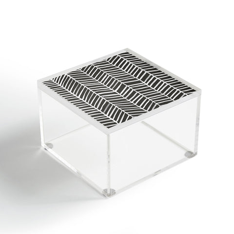 Cat Coquillette Herringbone Black White Acrylic Box