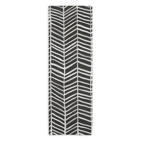 Cat Coquillette Herringbone Black White Yoga Towel