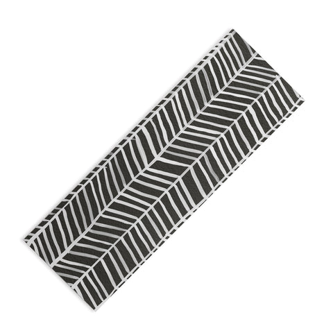 Cat Coquillette Herringbone Black White Yoga Mat
