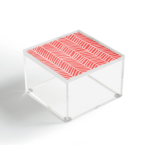 Cat Coquillette Herringbone Coral Acrylic Box