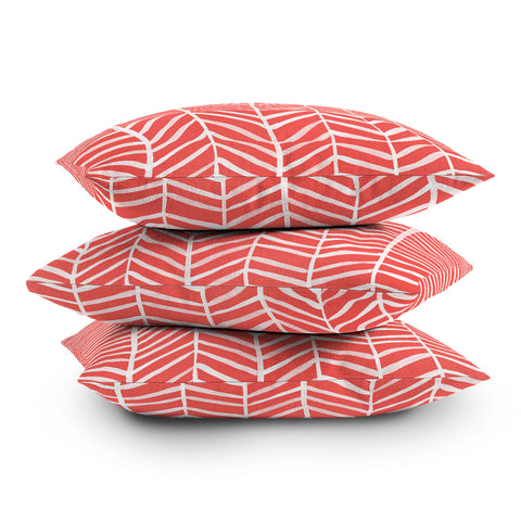 Cat Coquillette Herringbone Coral Throw Pillow
