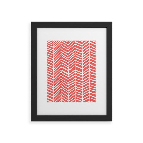 Cat Coquillette Herringbone Coral Framed Art Print